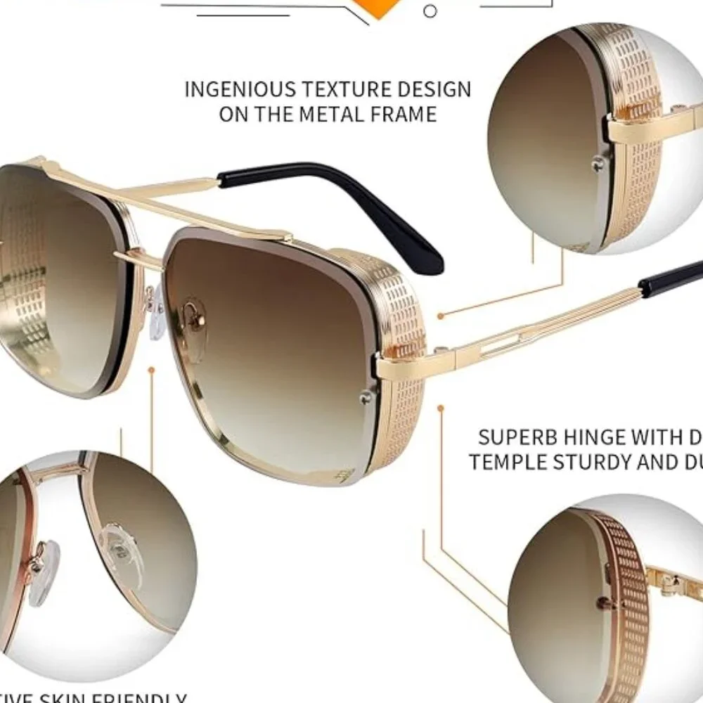 Trendy metal woman's sunglasses